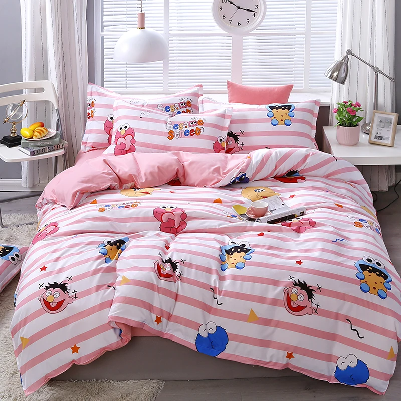 

Постельное белье с персонажами из мультфильмов для детей пододеяльник и лист для девочек розового цвета с рисунком Стёганое одеяло для ухо...