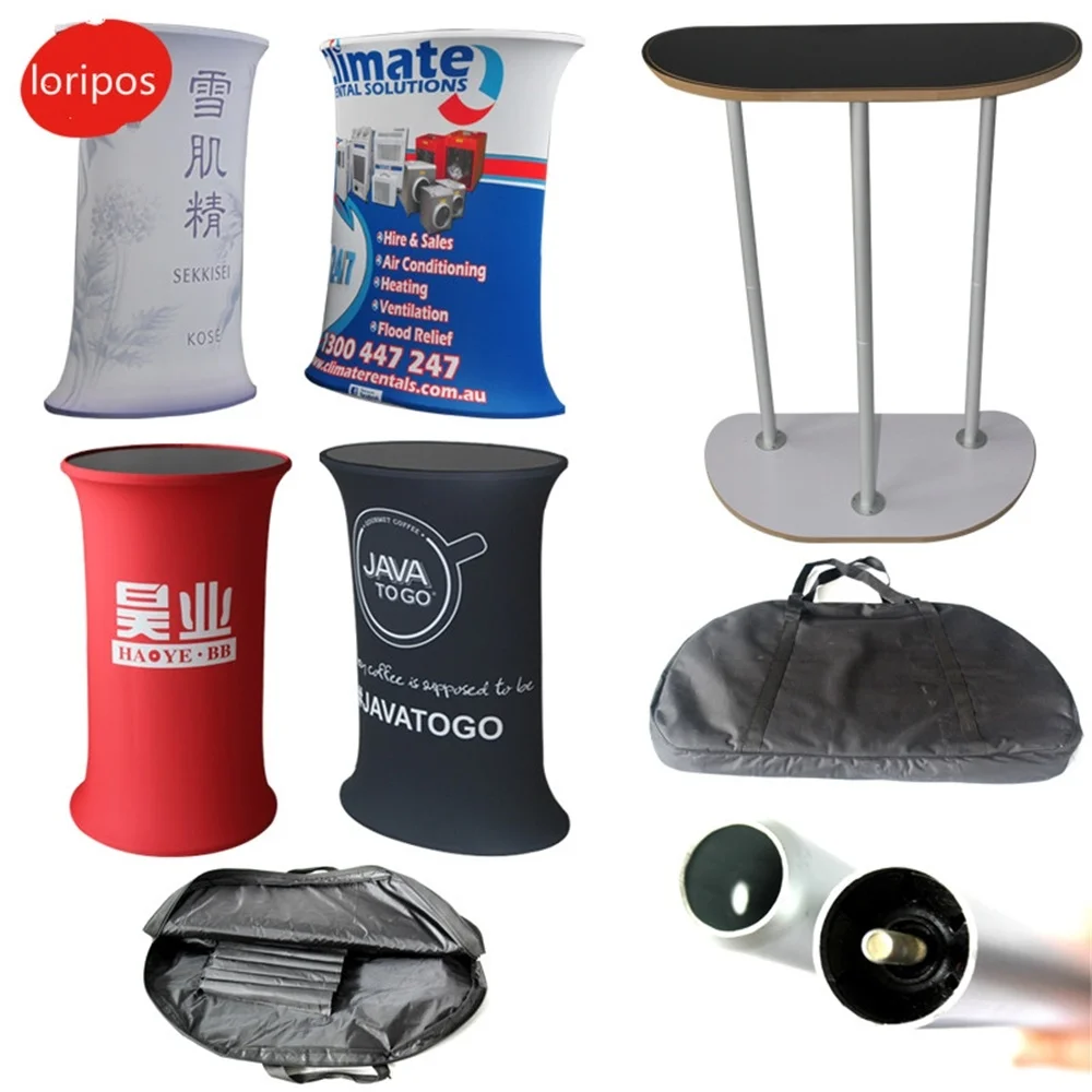 Portable Advertising Exhibition Table Showroom Front Showcase Desk Fabric High-end Reception Stand Station Rack | Канцтовары для