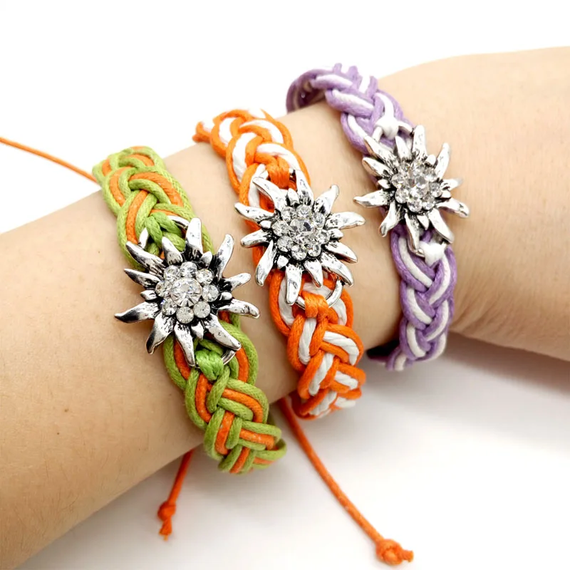 Новые стили браслет Edelweiss счастливая дружба цветок Boho ручной работы многоцветный