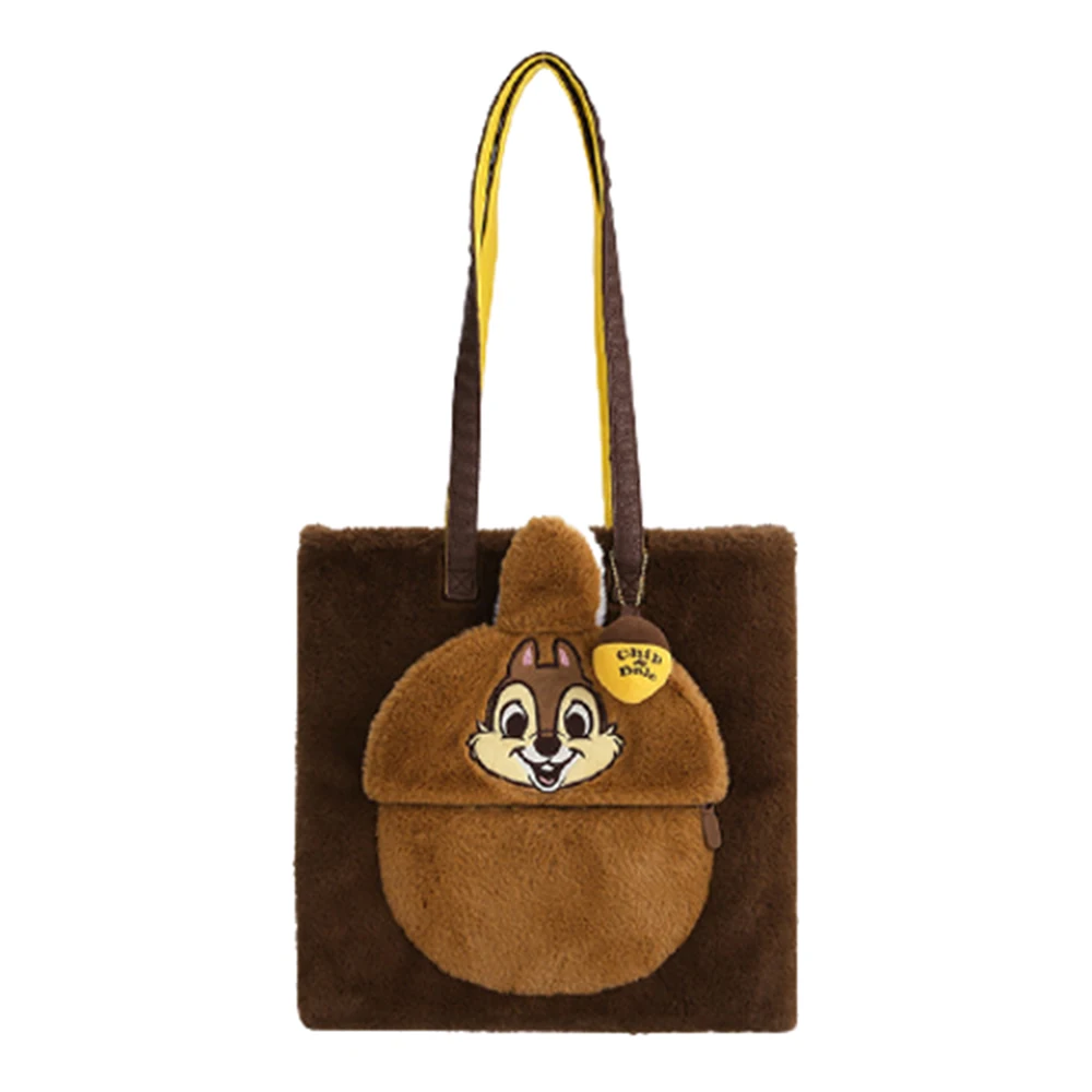 Disney Fashion Chip Dale Cartoon Bag Plush Shoulder Bag Women Girl Bag Festival Gifts