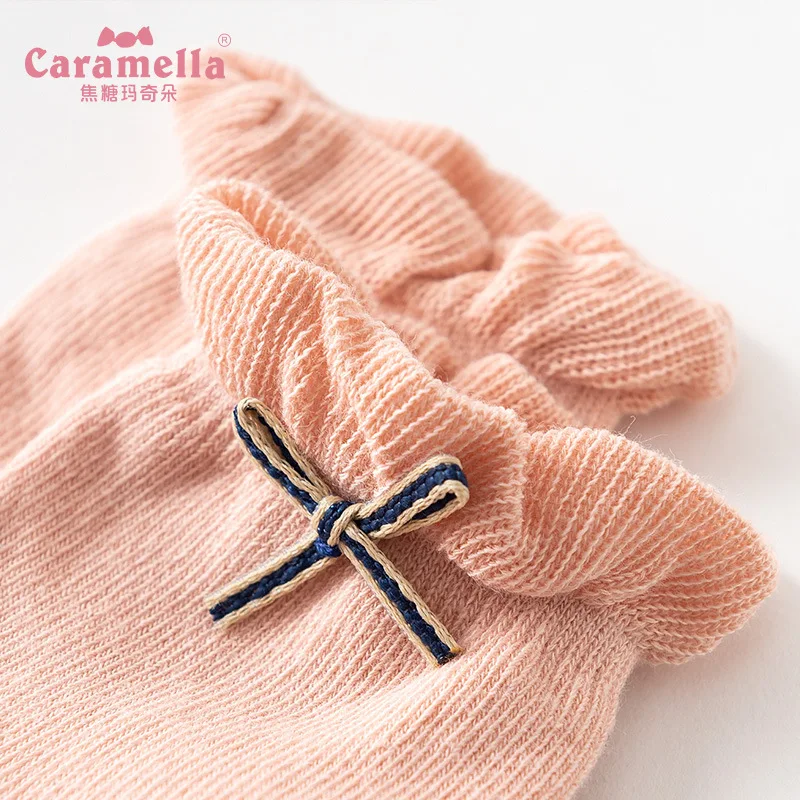 Носки для девочек 3 пары мягкие милые короткие носки из чесаного хлопка с бантом