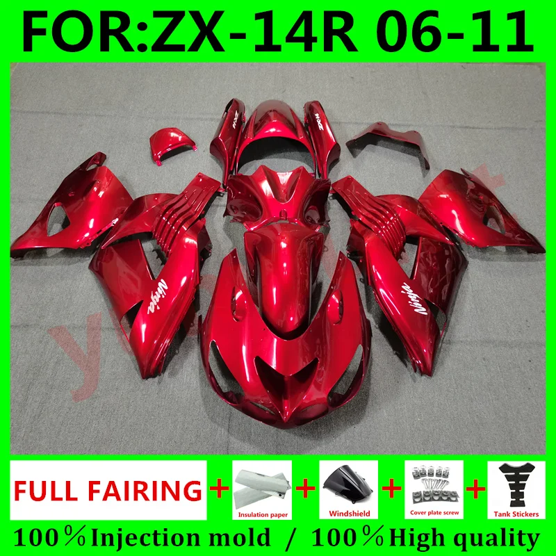 

Motorcycle NEW ABS Bodywork fairings For Kawasaki ZX14R 06 07 08 09 10 11 ZZ-R1400 ZX-14R 2006 2009 2011 full Fairing Kit red