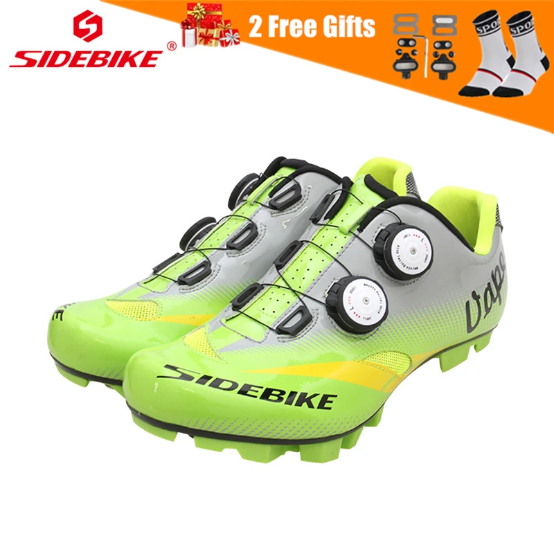 

SIDEBIKE Men Self-locking Road Mountain Bike Shoes MTB Anti-slip Breathable Cycling Bicycle Shoes with Carbon or Nylon Sole