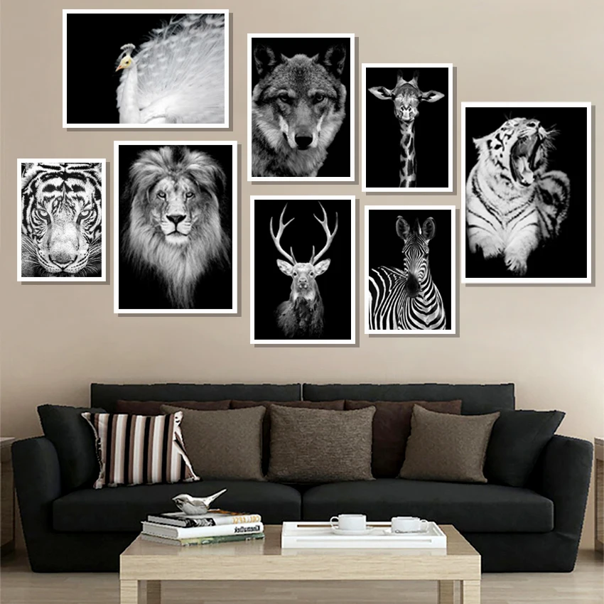 

Tiger Lion Deer Wall Art Canvas Painting Nordic Poster And Print Animal Wall Pictures For Living Room Scandinavian Home Decor