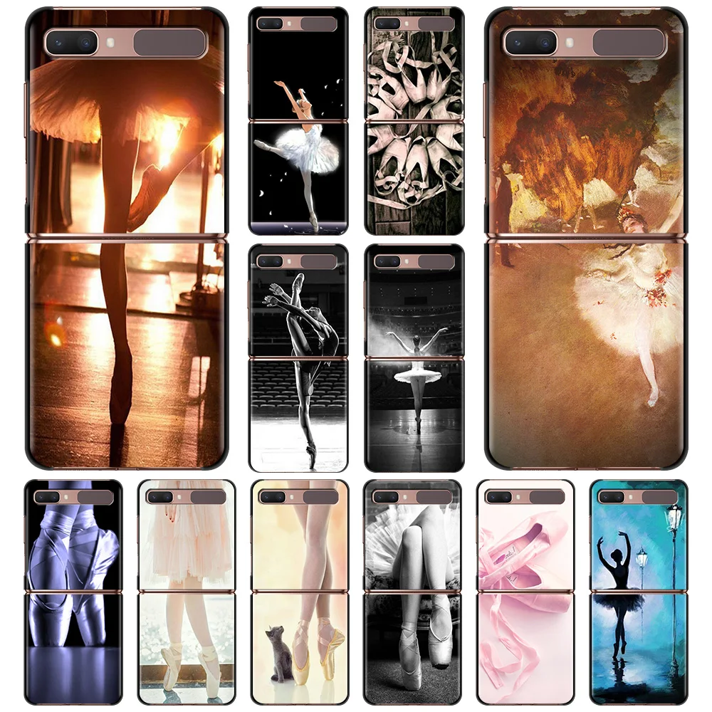 

Phone Case For Samsung Galaxy Z Flip3 5G z flip 3 Zflip3 5G ZF3 Black Folding Coque Back Hard PC Fundas Ballet Girl Swan Dance