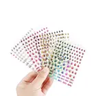 Голографические Типсы для ногтей для девочек, самоклеящиеся, маникюр-наклейки для ногтей украшения в виде Листьев Сорняков