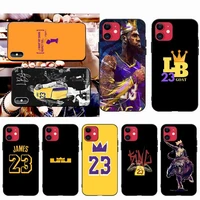basketball king james 23 phone case for iphone 12 11 pro max mini xs max 8 7 6 6s plus x 5s se 2020 xr cover