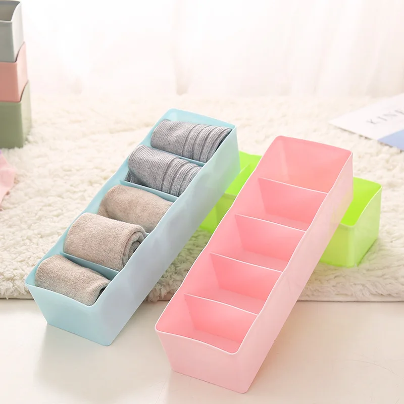 Пластиковый органайзер для носков и нижнего белья 5 ячеек|Ящики-органайзеры| |