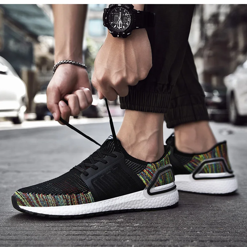 Мужские кроссовки для бега легкие сетчатые ходьбы отслеживания работы