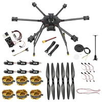 diy 6 axle copter 850mm frame fpv with pxi px4 flight control 40a esc 1555 380kv motor gimbal mount at10ii remote control drone