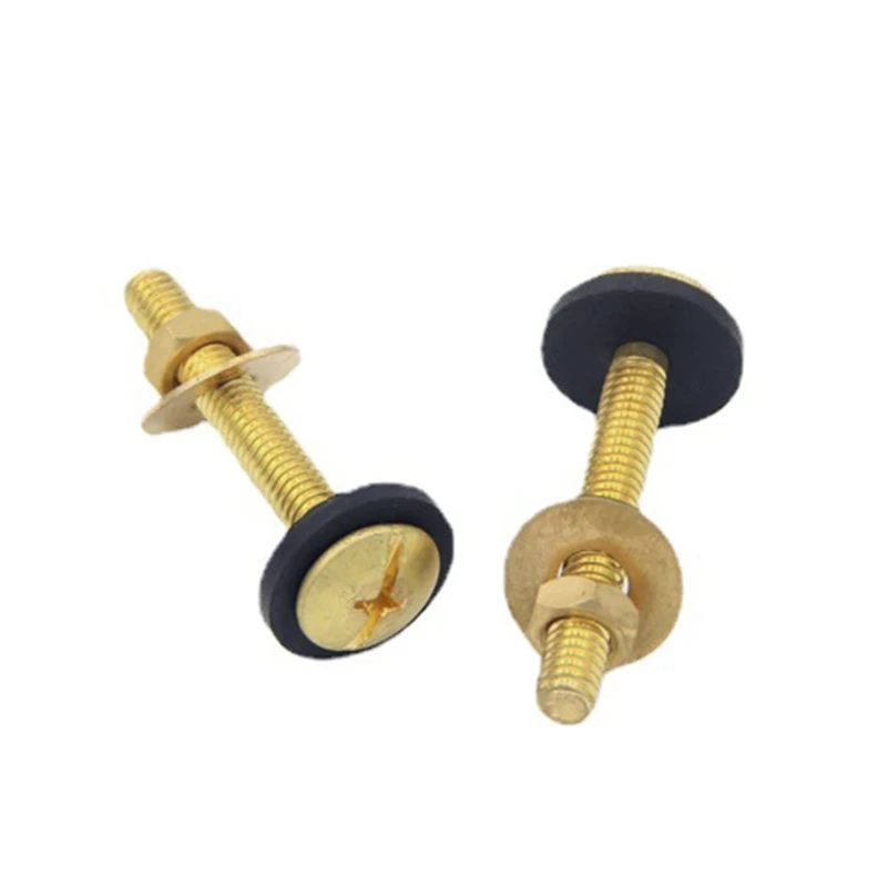 

1 Set Universal Toilet Tank To Bowl Repair Kit Sealing Gasket with 2pcs Brass Bolts Hardware Kit for Flush Valve Opening