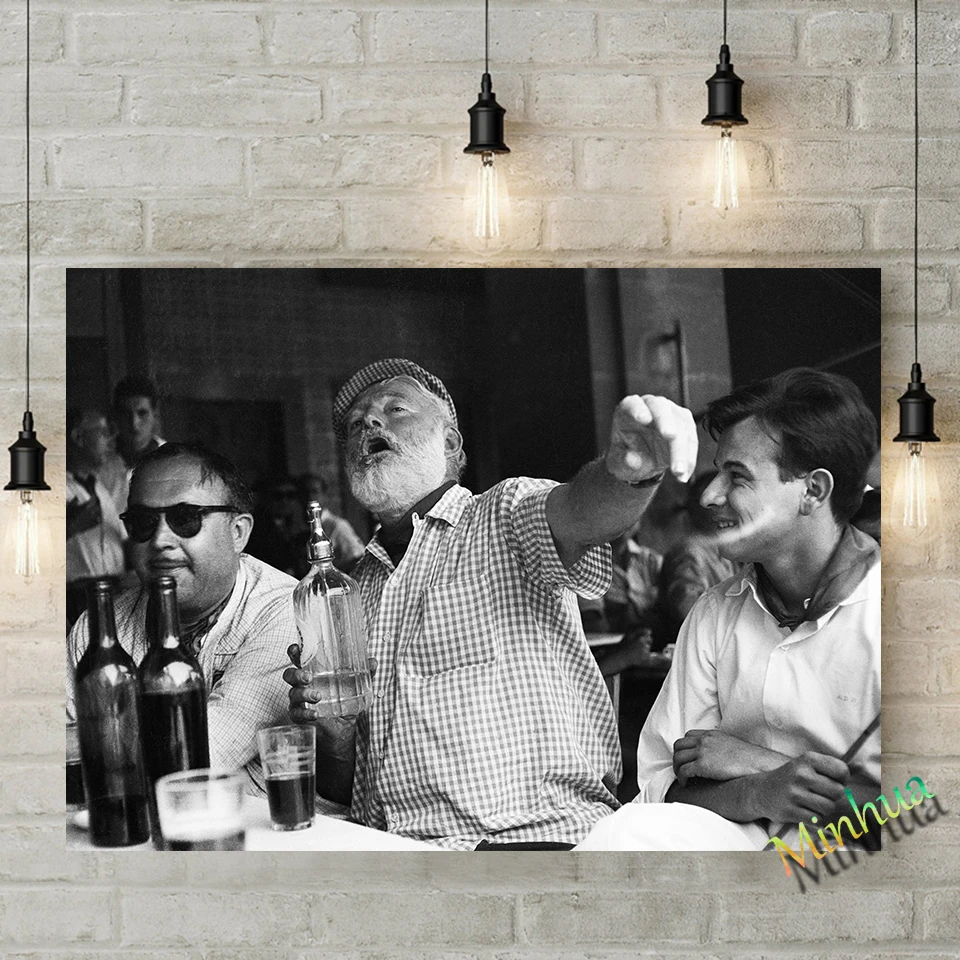 

Ernest Hemingway плакат Feiert In Einer Bar In Havanna настенное Искусство Декор холст живопись