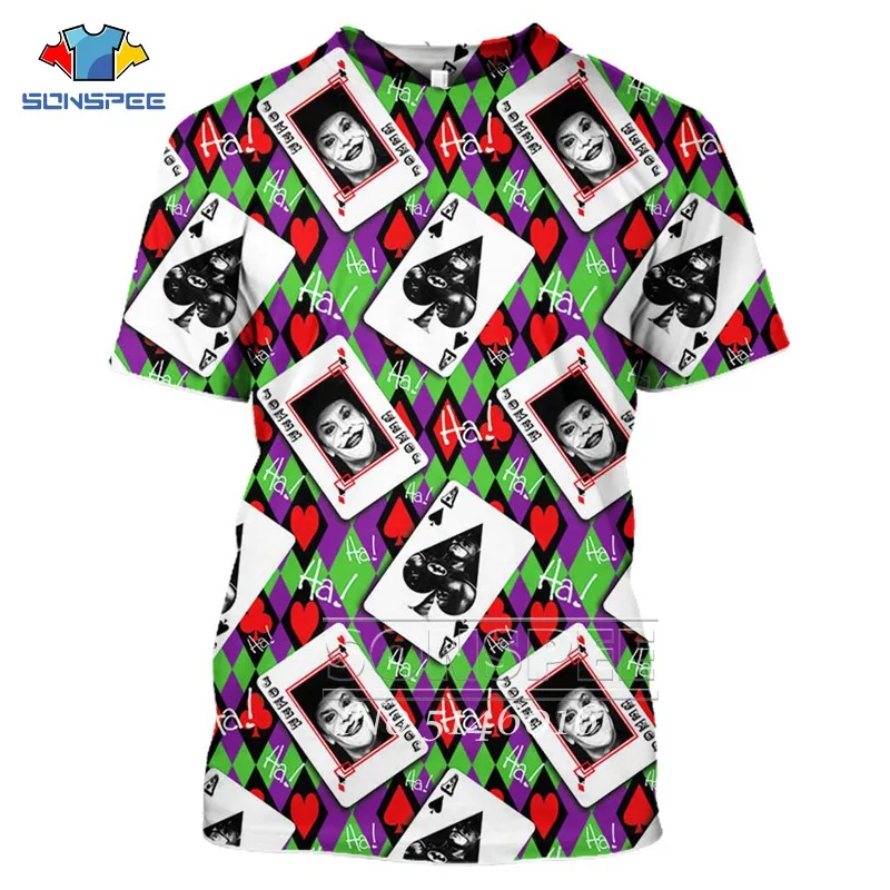SONSPE Ha Clown Joker/забавная футболка с 3D принтом в виде игральных карт толстовка