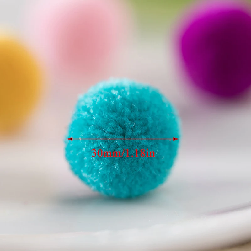 

20Pcs 30mm Mini Fluffy Soft Pom Poms Pompoms Ball Handmade Kids Toys Wedding Christmas Decor DIY Sewing Craft Supplies