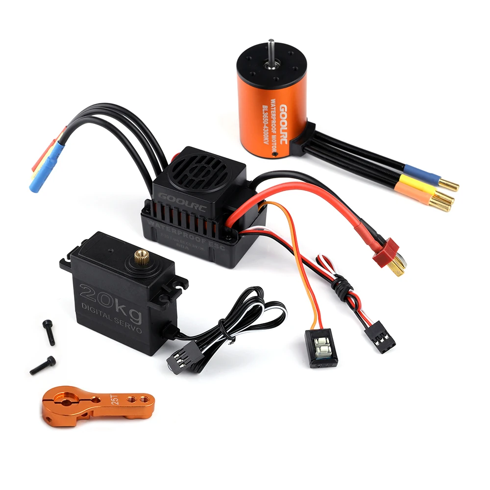 

High Quality GoolRC Combo Set 3650 4300KV RC Motor 60 Brushless ESC 20kg Servo w/ 25T Servo Arm for 1/10 RC Car Off-road