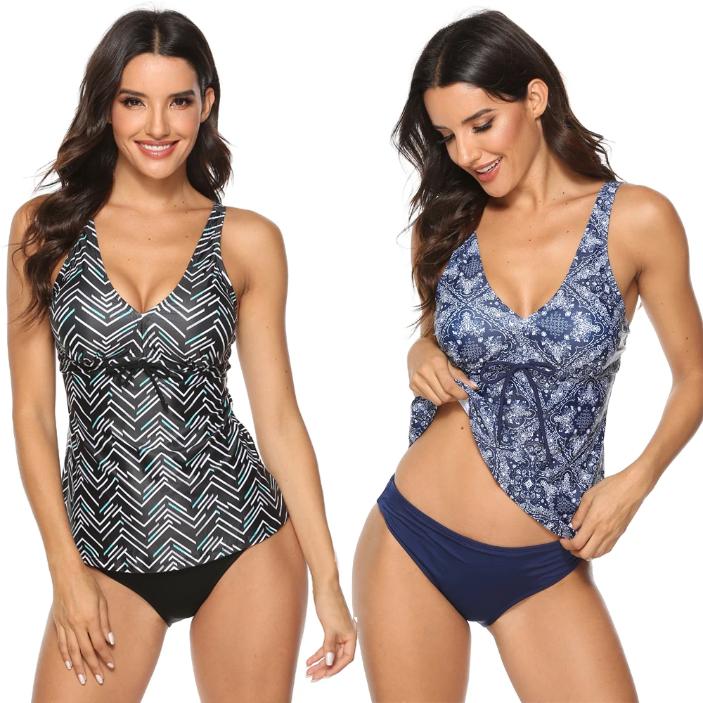 Купальник танкини с лямкой на шее женский купальник большого размера ретро 2020
