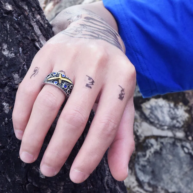 Кольцо мужское из титановой стали в стиле ретро японском и корейском