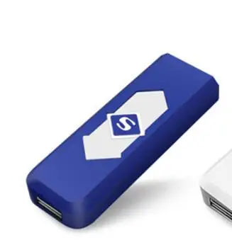 blue Перезаряжаемый USB ветрозащитный негорящий электрический электронный зарядный прикуриватель бездымный супер зажигалки Человек x - Цвет: blue