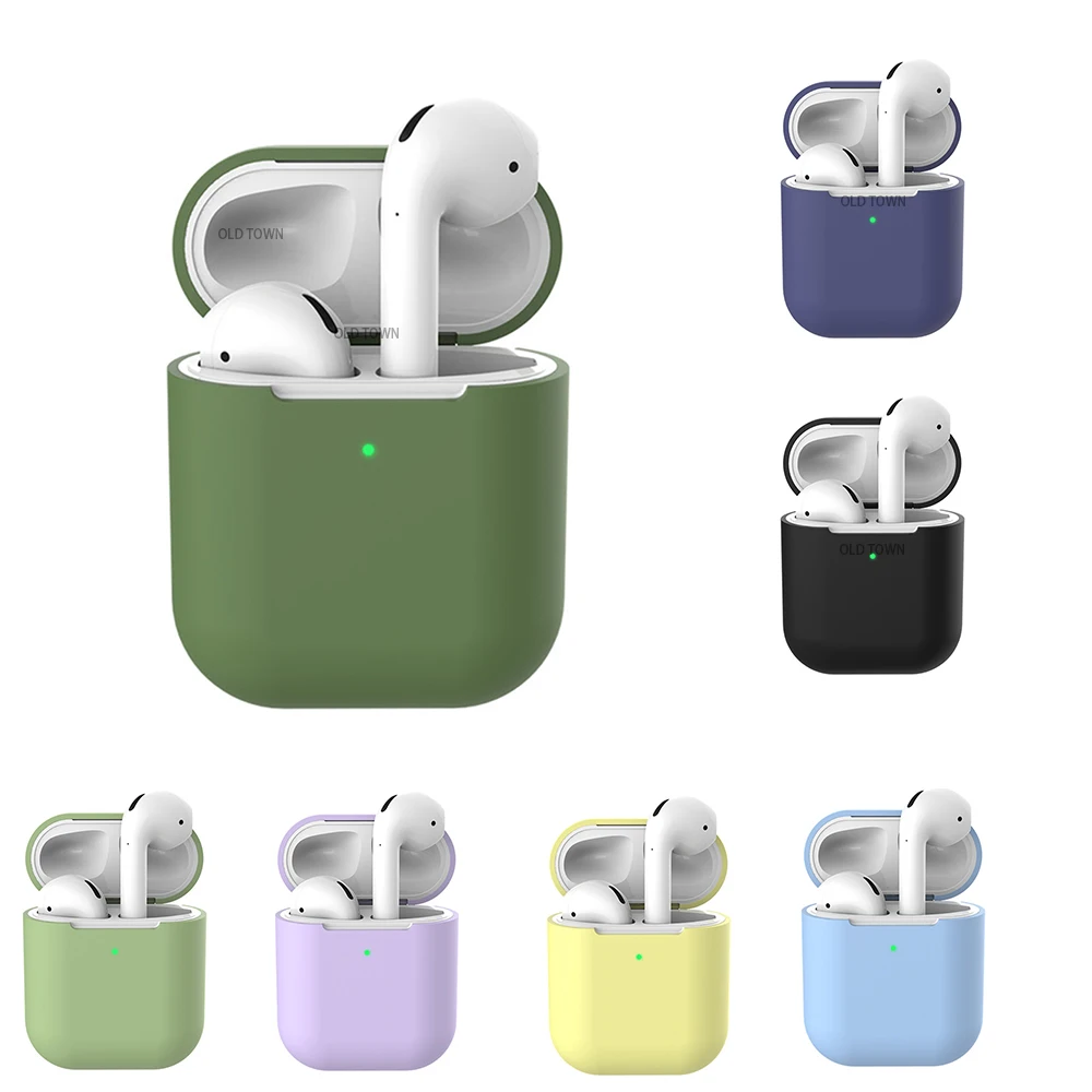 Чехол для наушников Apple AirPods 2 силиконовый чехол беспроводной Bluetooth наушники Air Pods Чехол защитный для AirPod Silm чехол