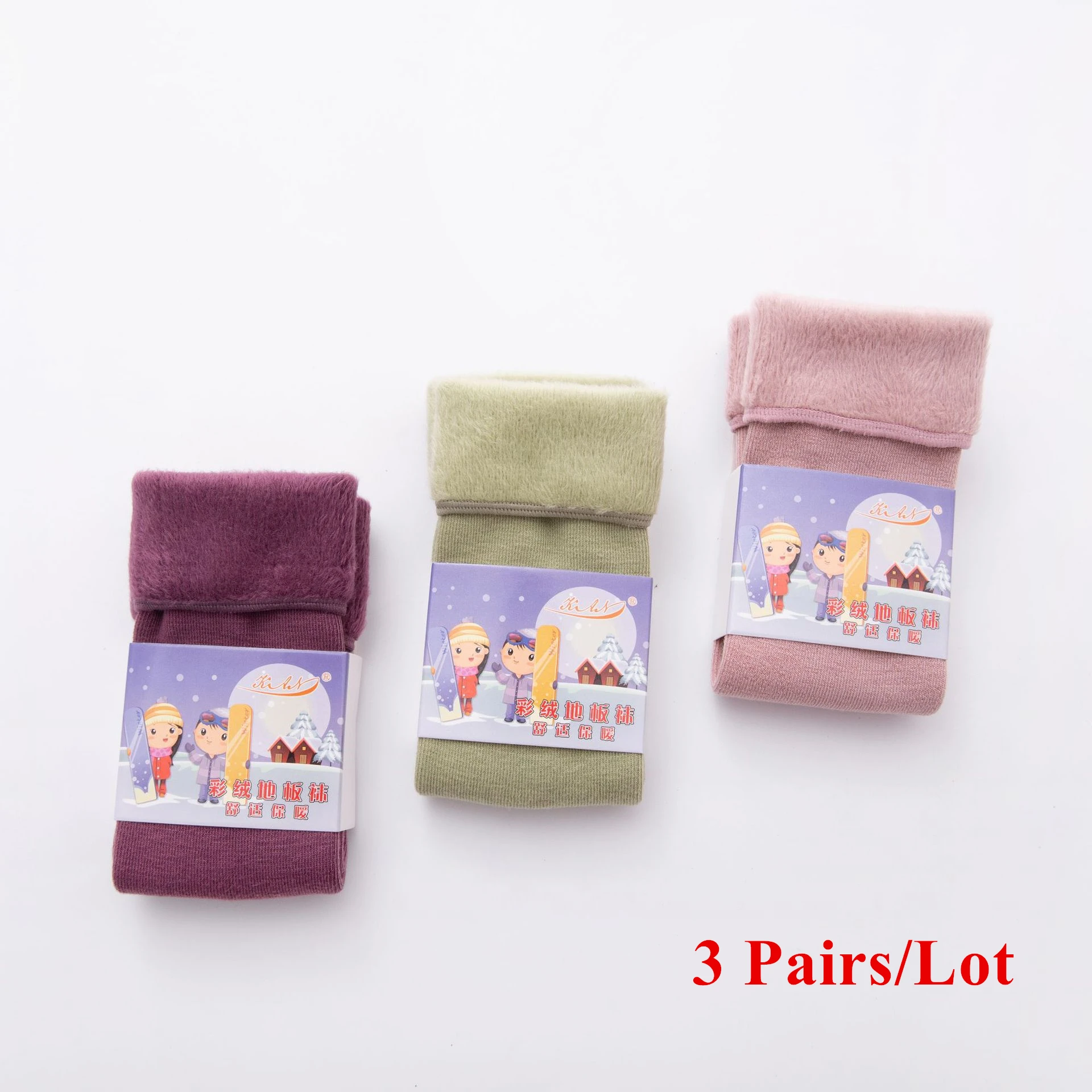 P01 A -3 Pairs 3 пары/партия, толстые детские носки из настоящей шерсти зимние мягкие теплые носки для детей, От 3 до 12 лет теплые носки-тапочки для мальчиков и девочек - Цвет: P01 A -3 Pairs