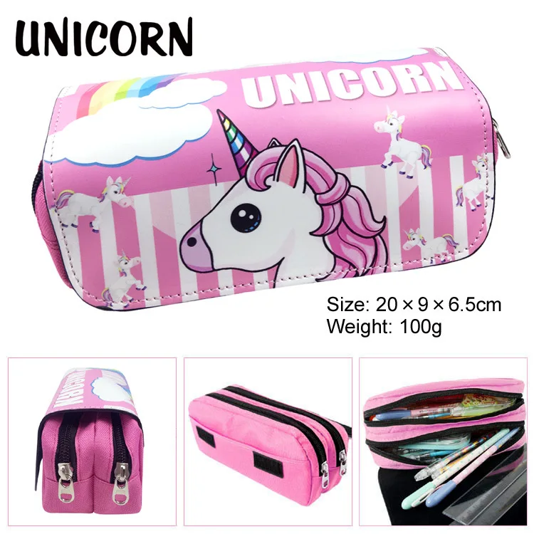 Чехол Карандаш для девочек с единорогом вместительный качественный чехол 80