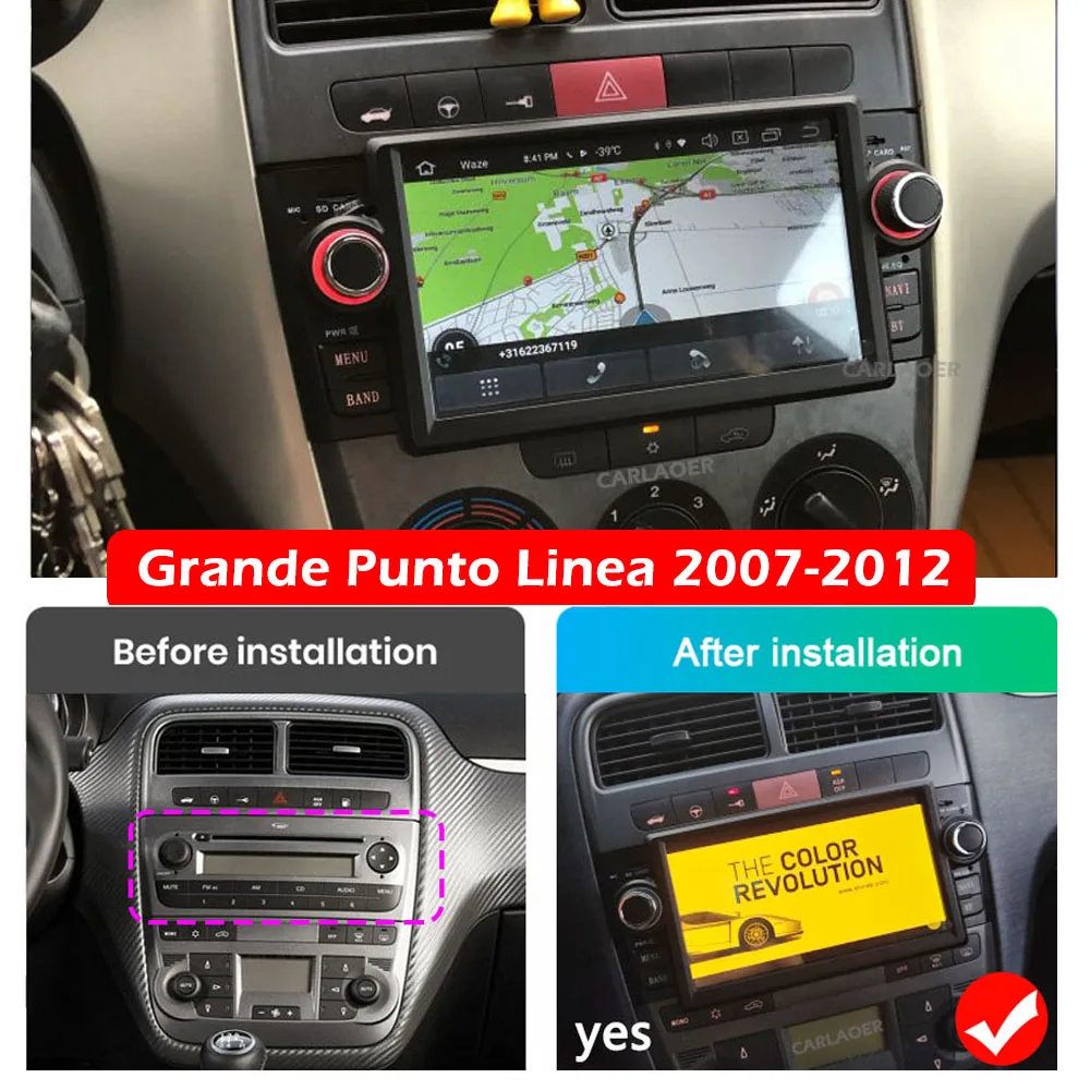 autoradio 1 din Android 9.0 Car Stereo multimedia Player For Fiat Grande Punto Linea 2007-2012 GPS Navigation Radio 8Core Wifi | Автомобили