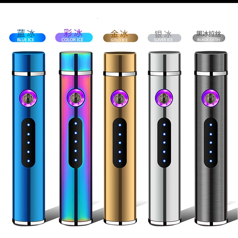 Ветрозащитный мини USB плазменная Зажигалка Беспламенного длинная полоса