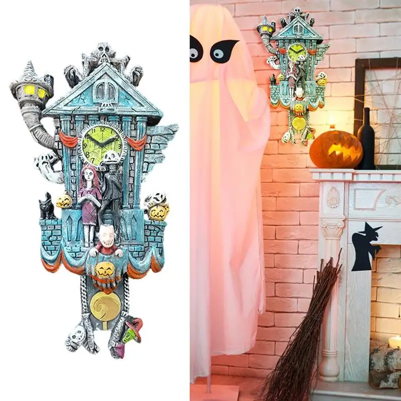 

Украшения ручной работы из смолы в виде кошмара на Хэллоуин перед Рождеством настенные часы реквизит для вечеривечерние страшный реквизит ...