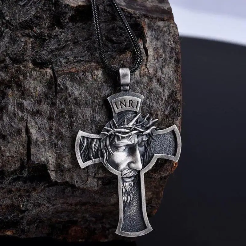 Ожерелье в ретро стиле с изображением креста иисуса модное ожерелье подвеской из