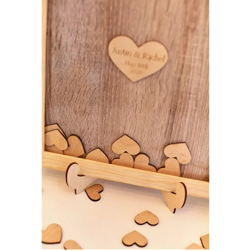 Деревенская Свадебная Гостевая книга Персонализированная Коробка с подвеской в