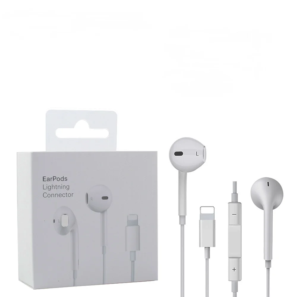С микрофоном проводные стерео наушники гарнитура с подсветкой для Apple iPhone 8 7 Plus X XS MAX XR iPod проводные наушники Lightning
