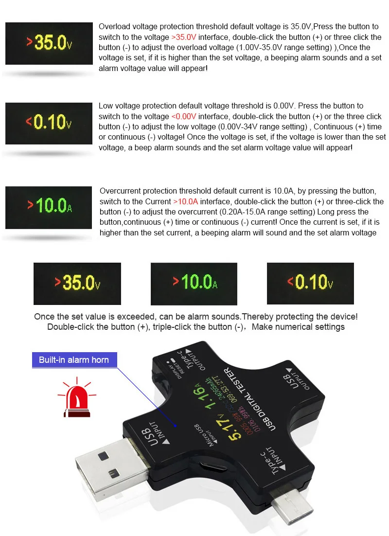 USB тестер беспроводной Bluetooth DC вольтметр напряжение тока USB-C PD метр Вольт Амперметр детектор Банк питания зарядное устройство индикатор