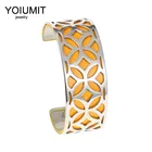 Серебристые двусторонние браслеты и обручи Cremo для женщин, ювелирные изделия, браслеты-манжеты из нержавеющей стали, сменные кожаные браслеты