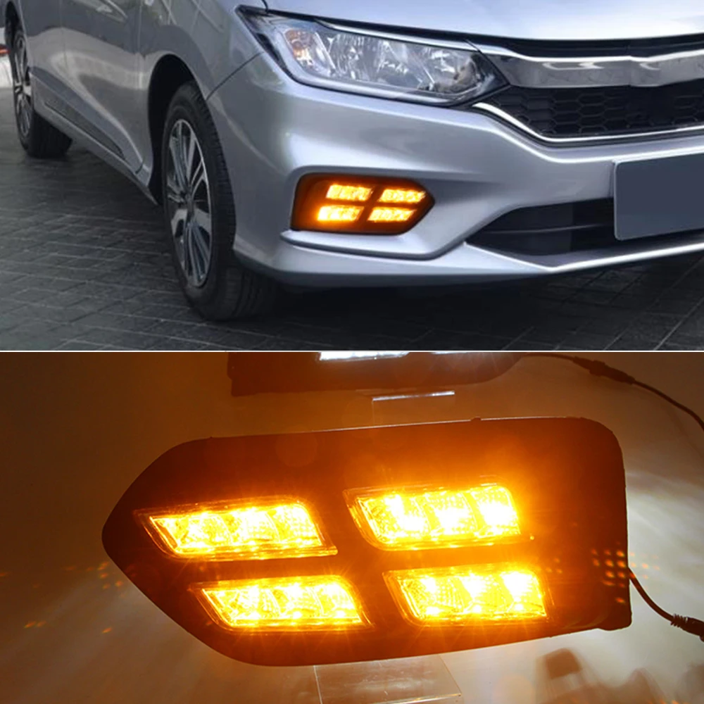 Автомобильная проблесковая 1 комплект для Honda CITY 2017 2018 2019 DRL Вождения освещают
