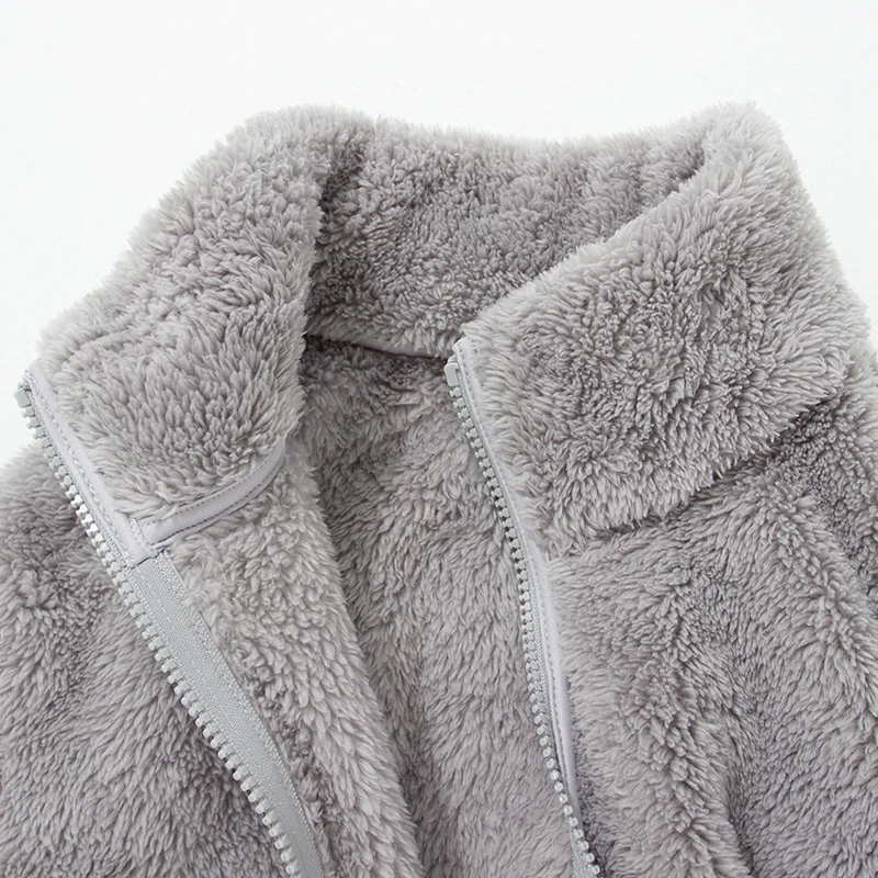 Осенне зимние флисовые куртки для мужчин и женщин из бархата кораллового цвета