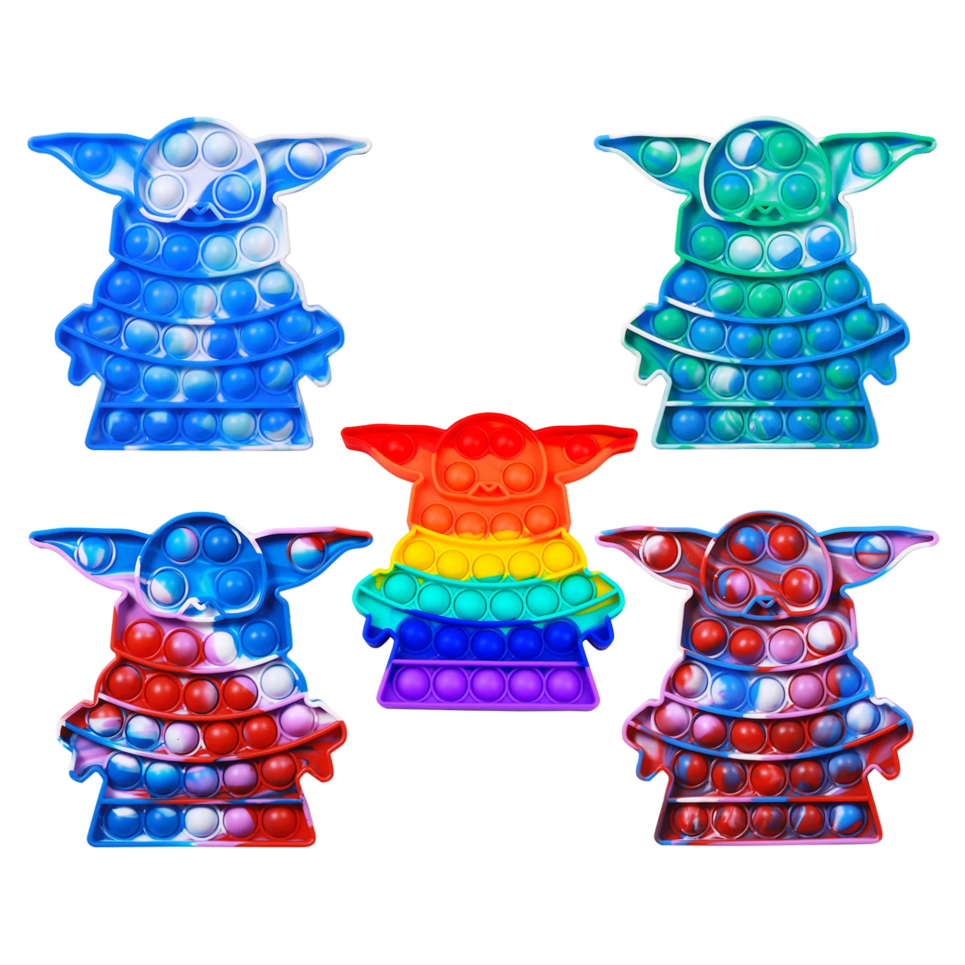 

Hot Push Fidget Toys Baby Yoda Alien Silicone Decompression Bubble Kids Toy Gift Simple Dimple Pop It Fidgets Squishy