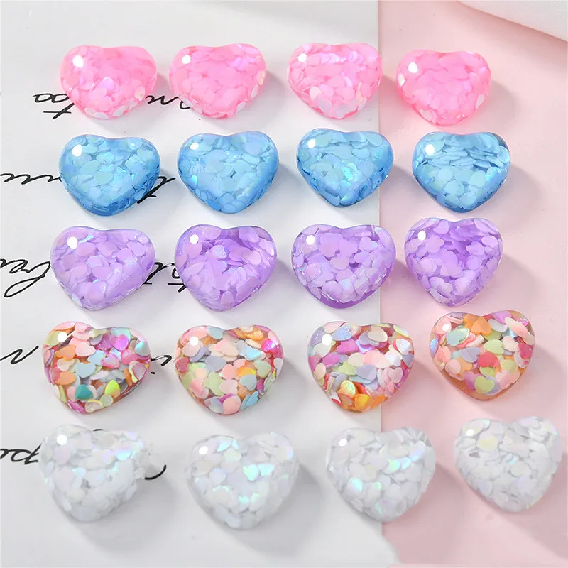 10 шт./упак. Цвет сердце Форма блесток смолы пластырь ручной работы свадебные