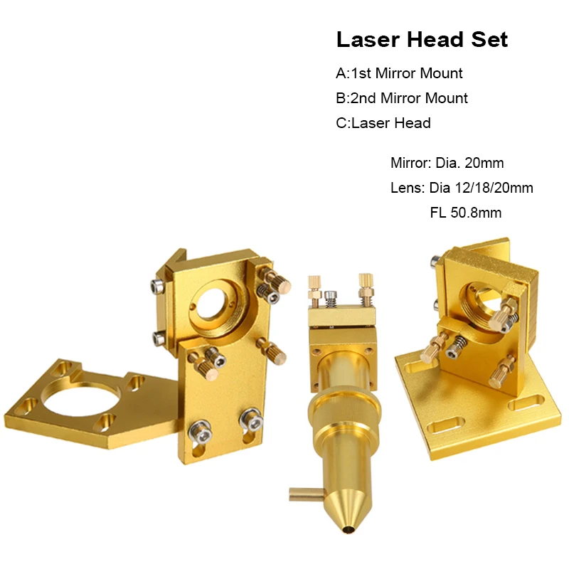 Набор головок для лазера CO2 диаметром 12/18/20 мм FL 50 8 лазерный гравер Резак 2030 4060