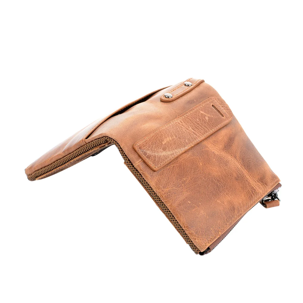 

ISKYBOB New Men's Genuine Leather High Capacity Men Genuine Leather Cowhide Wallet Bifold Coin Purse Card Holder