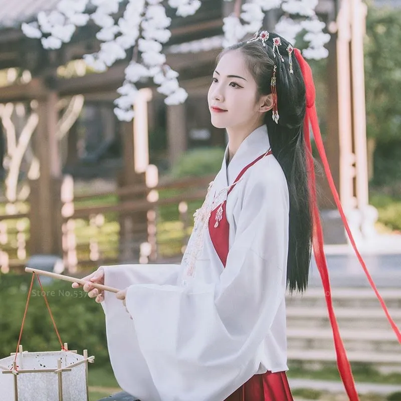 Женское платье юбка ханьфу традиционный китайский костюм Тан сценический для
