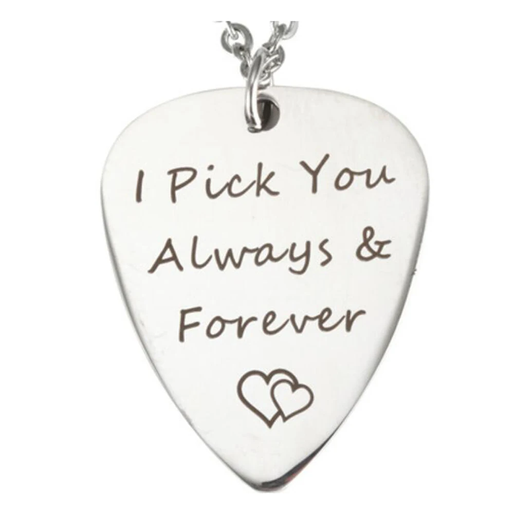 1PC Guitar Pick Necklace Charm Durable Portable Personalized Metal Pendant Plectrums Jewelry for Daily Wear Decoration | Украшения и