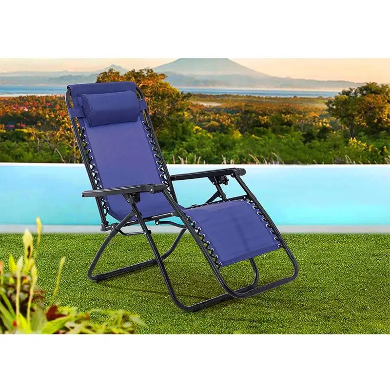 저렴한 2PCS Reclining 접이식 캠핑 의자 발판 휴대용 낮잠 의자 야외 캠핑 낚시 Foldable 비치 라운지 의자