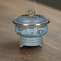 lid copper incense burner vintage kit base bowl zen insence burner aroma diffuser queimadores de incenso spiritual decor ab50xl