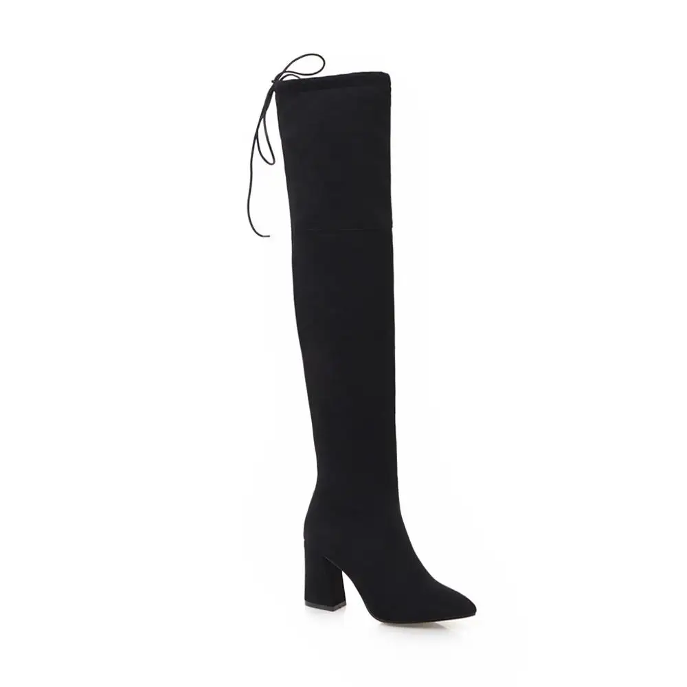 Teng/высококачественные Замшевые женские сапоги Высокие Сапоги выше колена