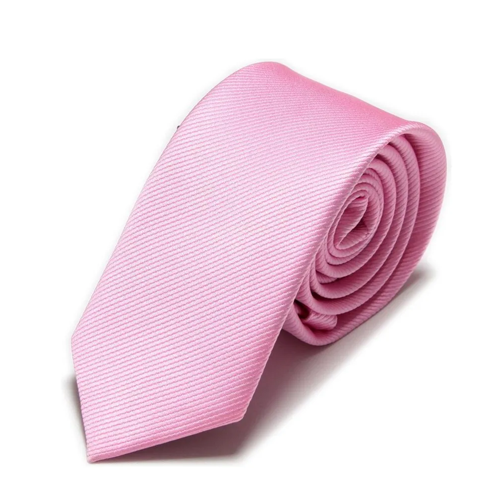 pink Модные однотонные тонкие галстуки розовые шейные Узкие галстуки для мужчин 6 см Ширина галстука - Цвет: pink