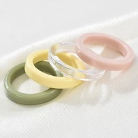 korean temperament new cold color resin ring elastic stacking crystal index finger ring acrylic accessories simple female