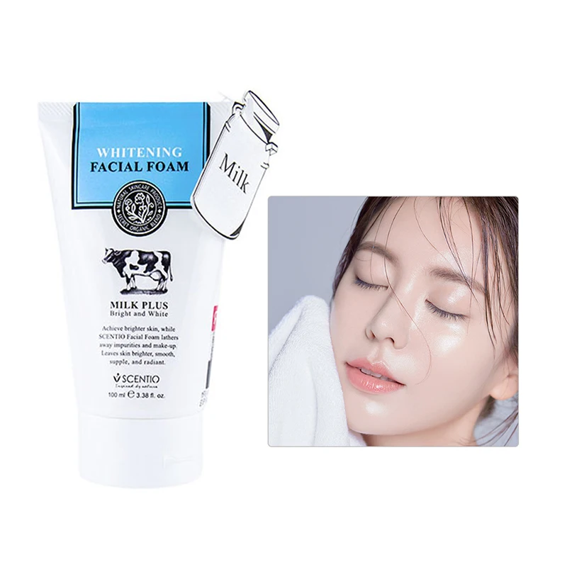 

Milk Face Wash Facial Cleanser Nourishing Cleanser Foam Moisturizing Whitening Anti-Spots Marks Deep Clean Cosmetics