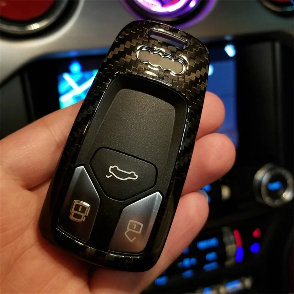 Чехол для автомобильного ключа из углеродного стекла чехол Audi A4L Allroad B9 Q5 Q7 TT TTS 4M 8S