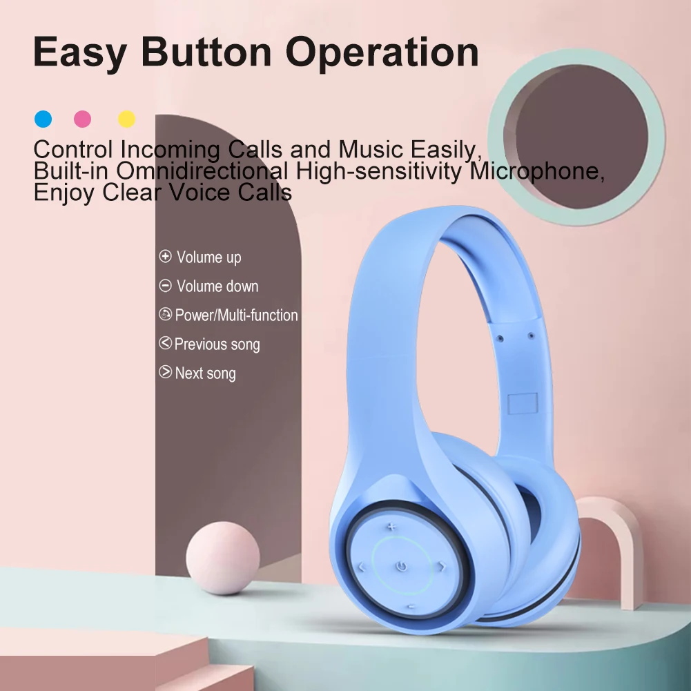 

QQ Wireless Bluetooth Headsets Deep Bass Earphone Over-Ear Bluetooth Headphone HIFI Stereo Noise Cancelling with Microphone