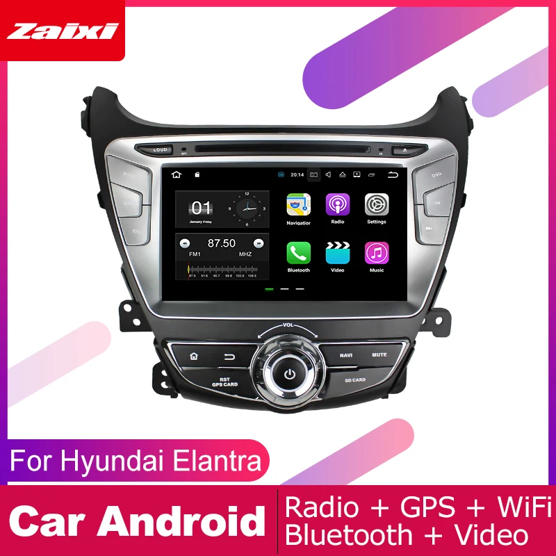 ZaiXi android автомобильный dvd gps мультимедийный плеер для Hyundai Elantra 2014 ~ 2016 навигация